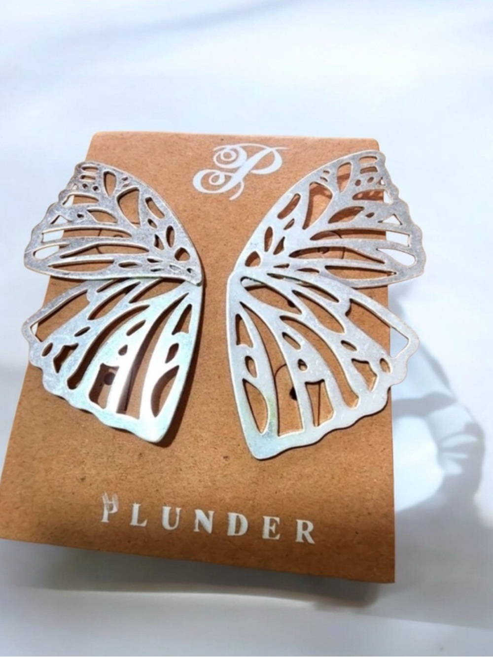 Butterfly Wing Silver Earrings